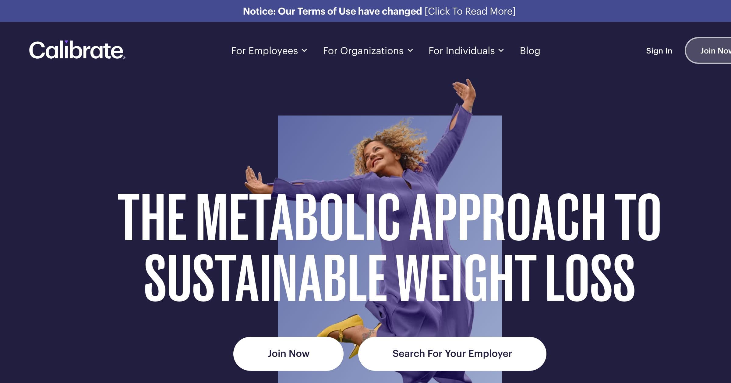 Screenshot of the calibrate homepage as of 2026-05-08